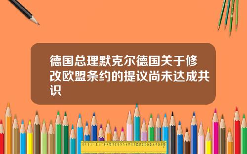 德国总理默克尔德国关于修改欧盟条约的提议尚未达成共识