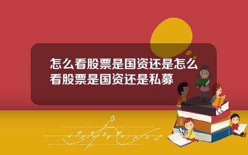 怎么看股票是国资还是怎么看股票是国资还是私募