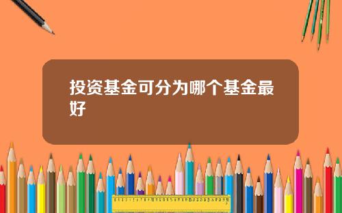 投资基金可分为哪个基金最好