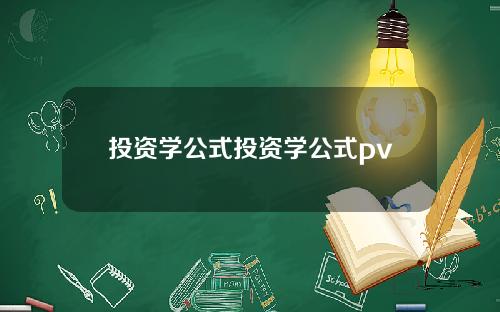 投资学公式投资学公式pv