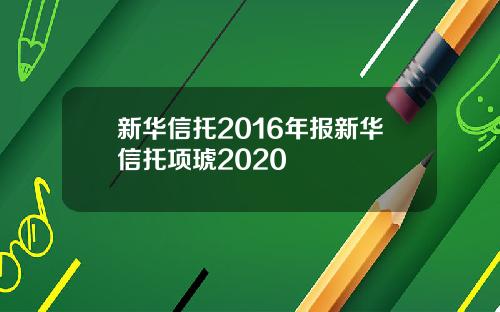 新华信托2016年报新华信托项琥2020