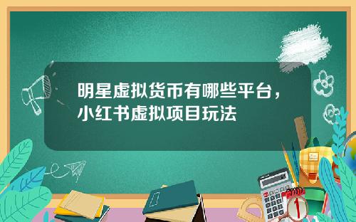 明星虚拟货币有哪些平台，小红书虚拟项目玩法