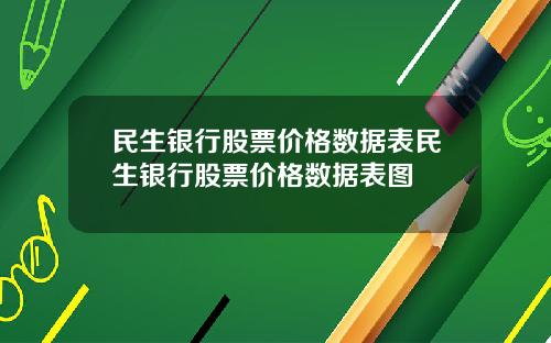 民生银行股票价格数据表民生银行股票价格数据表图