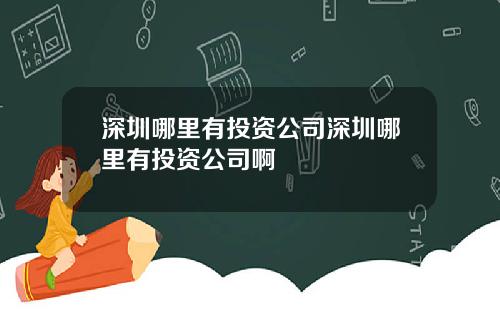 深圳哪里有投资公司深圳哪里有投资公司啊