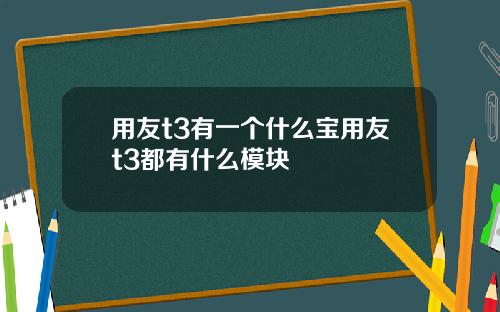 用友t3有一个什么宝用友t3都有什么模块