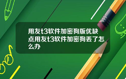 用友t3软件加密狗版优缺点用友t3软件加密狗丢了怎么办
