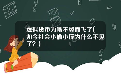 虚拟货币为啥不翼而飞了(如今社会小偷小摸为什么不见了？)