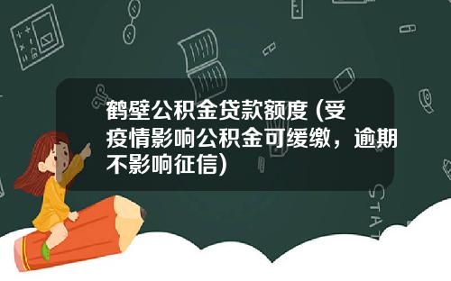 鹤壁公积金贷款额度 (受疫情影响公积金可缓缴，逾期不影响征信)