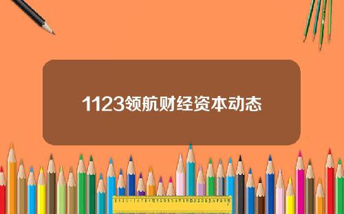 1123领航财经资本动态