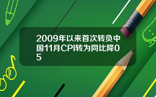 2009年以来首次转负中国11月CPI转为同比降05