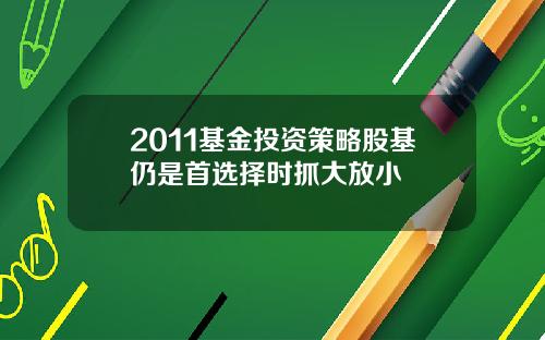 2011基金投资策略股基仍是首选择时抓大放小