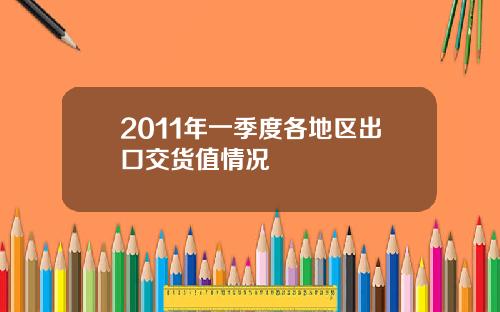 2011年一季度各地区出口交货值情况