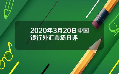 2020年3月20日中国银行外汇市场日评