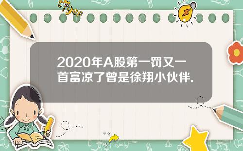 2020年A股第一罚又一首富凉了曾是徐翔小伙伴.