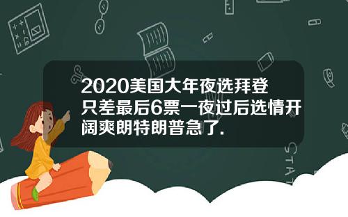 2020美国大年夜选拜登只差最后6票一夜过后选情开阔爽朗特朗普急了.