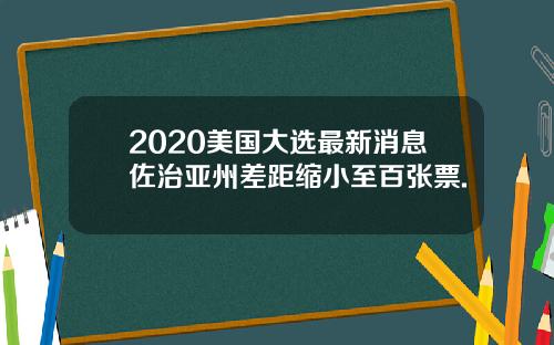 2020美国大选最新消息佐治亚州差距缩小至百张票.