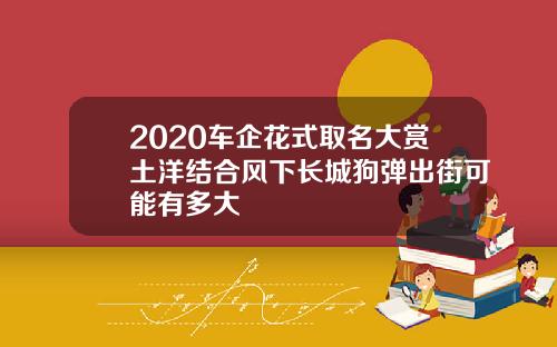 2020车企花式取名大赏土洋结合风下长城狗弹出街可能有多大