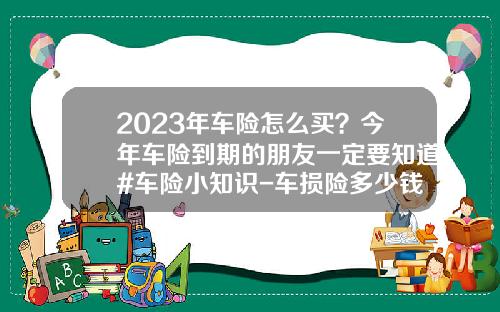 2023年车险怎么买？今年车险到期的朋友一定要知道#车险小知识-车损险多少钱【新闻】