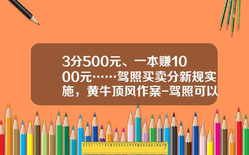3分500元、一本赚1000元……驾照买卖分新规实施，黄牛顶风作案-驾照可以卖多少分