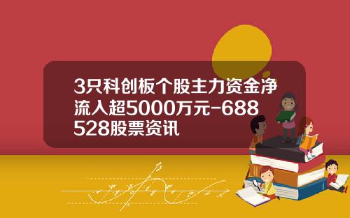 3只科创板个股主力资金净流入超5000万元-688528股票资讯