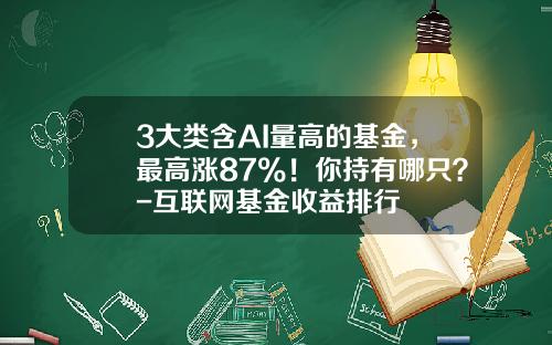 3大类含AI量高的基金，最高涨87%！你持有哪只？-互联网基金收益排行