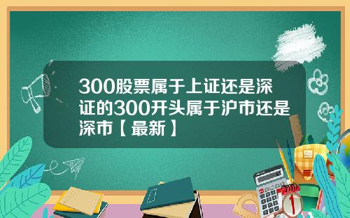 300股票属于上证还是深证的300开头属于沪市还是深市【最新】