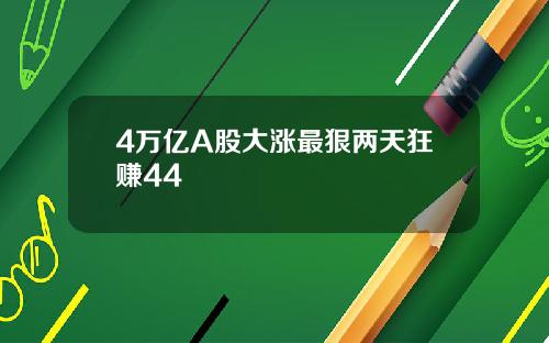 4万亿A股大涨最狠两天狂赚44