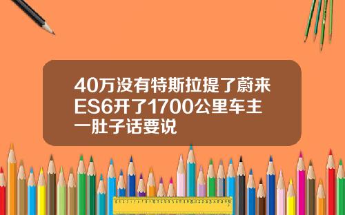 40万没有特斯拉提了蔚来ES6开了1700公里车主一肚子话要说