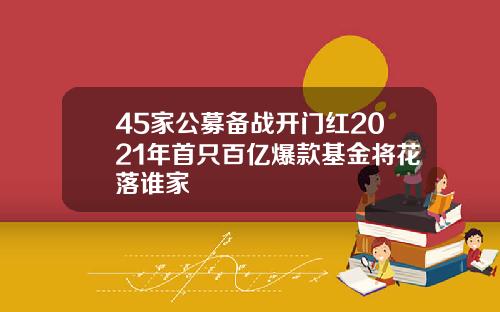 45家公募备战开门红2021年首只百亿爆款基金将花落谁家