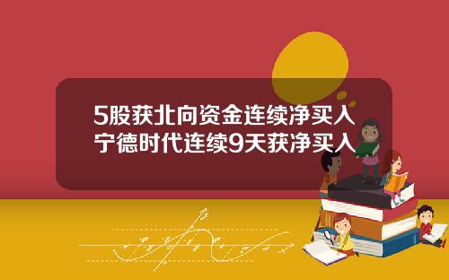 5股获北向资金连续净买入宁德时代连续9天获净买入