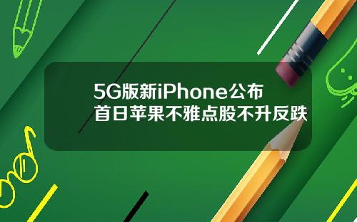 5G版新iPhone公布首日苹果不雅点股不升反跌