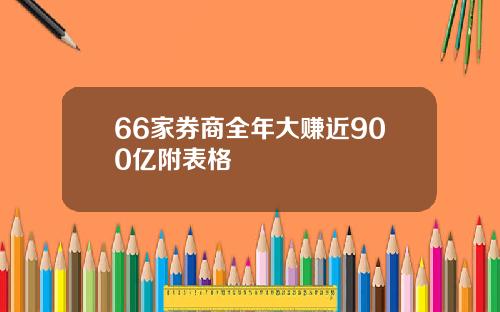 66家券商全年大赚近900亿附表格