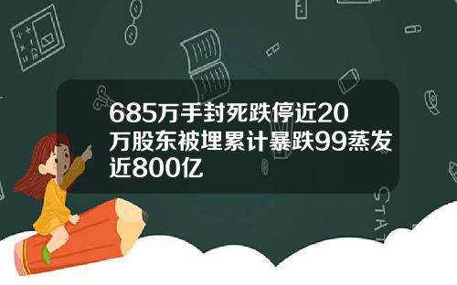 685万手封死跌停近20万股东被埋累计暴跌99蒸发近800亿