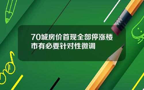 70城房价首现全部停涨楼市有必要针对性微调