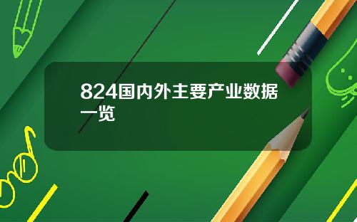 824国内外主要产业数据一览