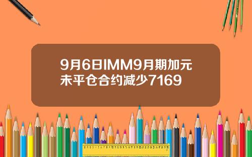 9月6日IMM9月期加元未平仓合约减少7169