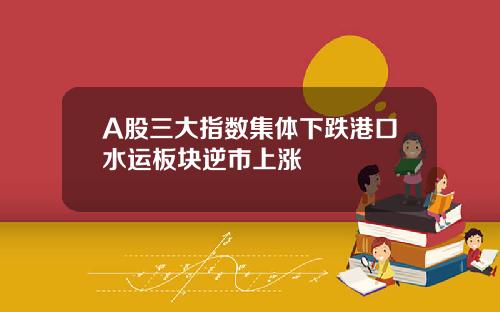 A股三大指数集体下跌港口水运板块逆市上涨