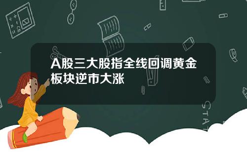A股三大股指全线回调黄金板块逆市大涨