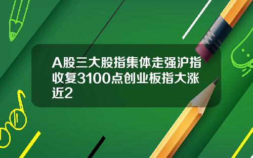 A股三大股指集体走强沪指收复3100点创业板指大涨近2