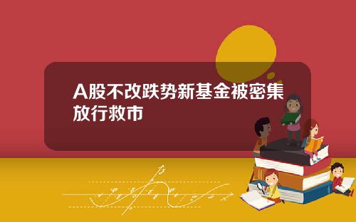 A股不改跌势新基金被密集放行救市