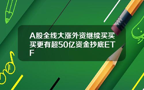 A股全线大涨外资继续买买买更有超50亿资金抄底ETF