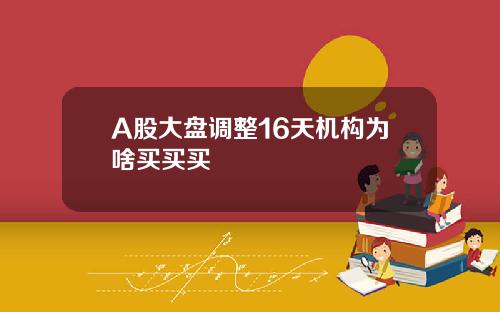 A股大盘调整16天机构为啥买买买
