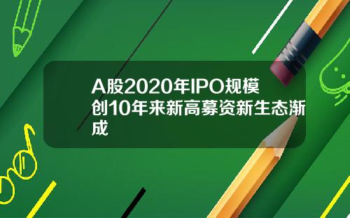 A股2020年IPO规模创10年来新高募资新生态渐成