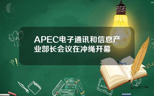 APEC电子通讯和信息产业部长会议在冲绳开幕