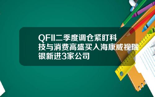 QFII二季度调仓紧盯科技与消费高盛买入海康威视瑞银新进3家公司