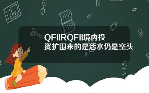 QFIIRQFII境内投资扩围来的是活水仍是空头