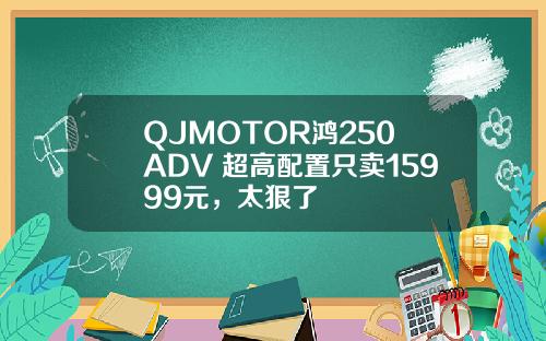 QJMOTOR鸿250 ADV 超高配置只卖15999元，太狠了