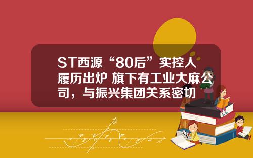 ST西源“80后”实控人履历出炉 旗下有工业大麻公司，与振兴集团关系密切