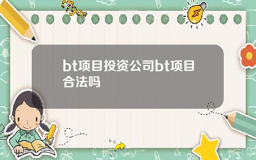 bt项目投资公司bt项目合法吗