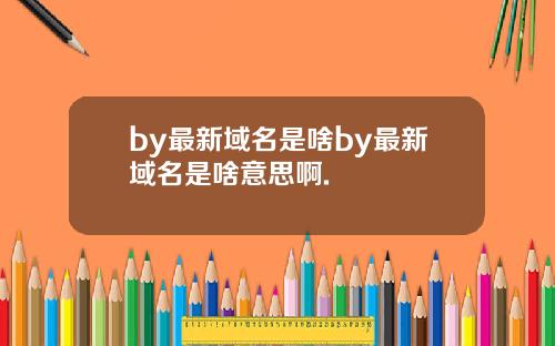 by最新域名是啥by最新域名是啥意思啊.